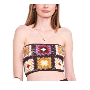 Knitted Crop Top/ Adjustable Back Side
